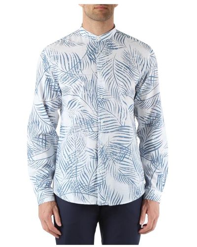 Antony Morato Seoul slim fit camicia cotone lino - Blu