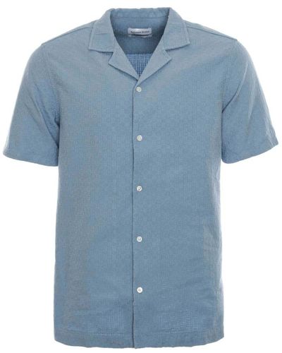 Edmmond Studios Artisan shirt mit offenem kragen - Blau