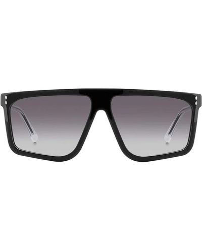 Isabel Marant Quadratische schwarze sonnenbrille mit grauen gläsern