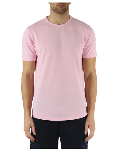 Sun 68 T-shirt in cotone piquet con ricamo logo - Rosa