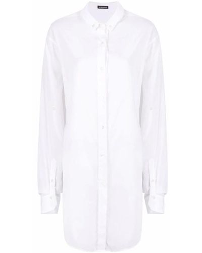 Ann Demeulemeester Camicia bianca in cotone lunga - Bianco