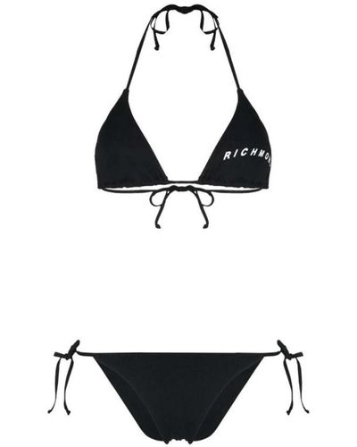 John Richmond Bikini a triangolo con scritta a contrasto - Nero