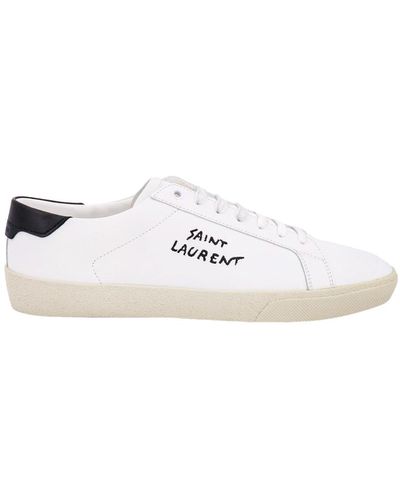 Saint Laurent Aw23 e Leder-Sneaker - Weiß