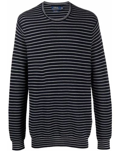 Polo Ralph Lauren Blauer gestreifter pullover sweatshirt casual stil