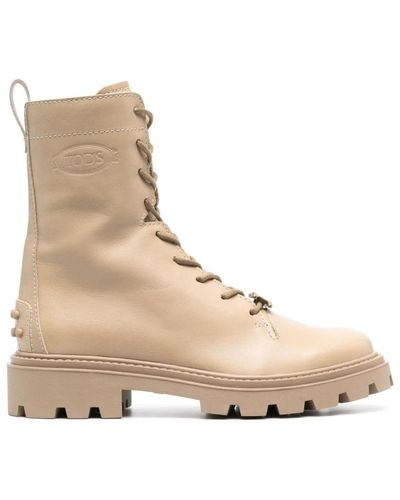 Tod's Lace-Up Boots - Natural