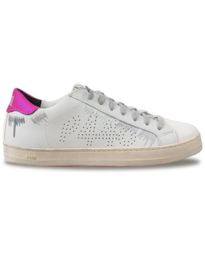 P448 Weiße sneakers mit hellrosa ferse - Grau