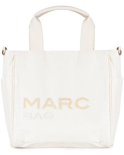 Marc Ellis Borsa shopping avorio con dettagli brand - Bianco