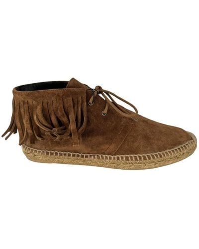 Saint Laurent Lace-Up Boots - Brown
