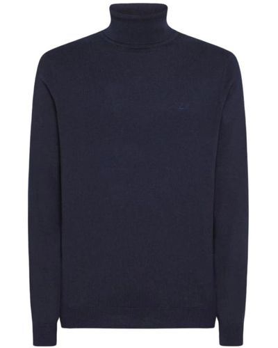 Sun 68 Solid turtle neck sweater - Blu