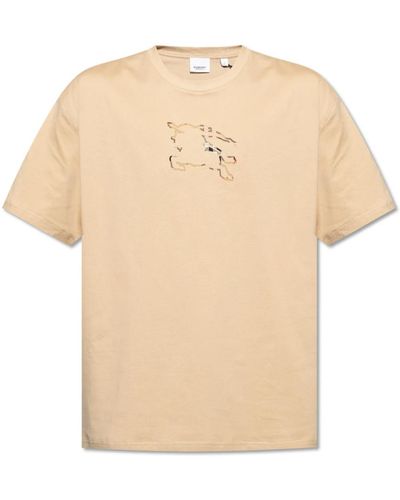 Burberry T-Shirt mit Logo - Natur