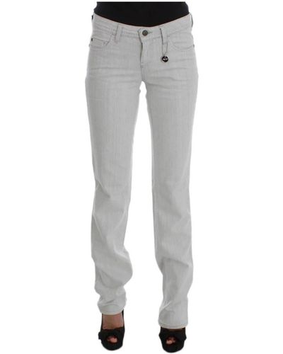 CoSTUME NATIONAL Gray cotton slim fit bootcut jeans - Gris