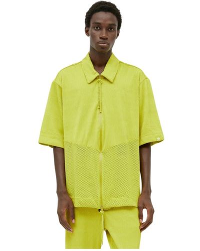 adidas Zip-up shirt mit micro-strickfalten - Grün