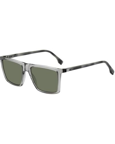 BOSS Stilvolle graue sonnenbrille mit grünen gläsern