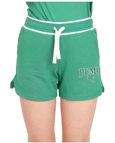 PUMA Grüne und weiße squad shorts
