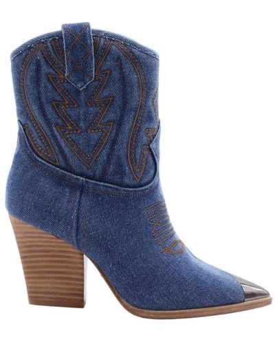 Lola Cruz Cowboy Boots - Blue