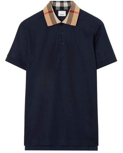 Burberry Es Polo Shirt mit Kontrastkragen - Blau