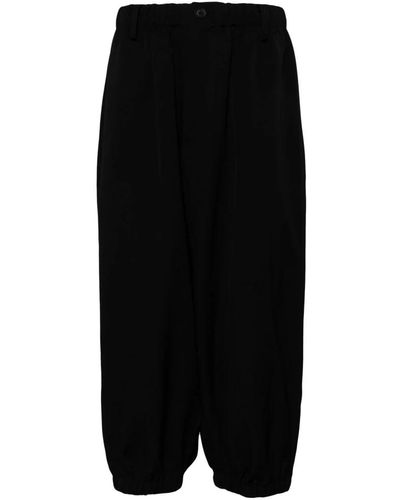 Yohji Yamamoto Pantaloni corti in lana nera - Nero