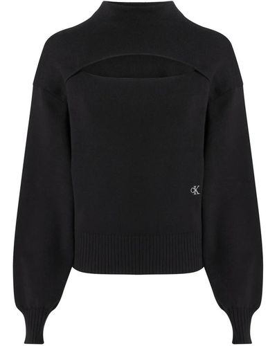 Calvin Klein Maglioni neri con vestibilità morbida e design elegante - Nero