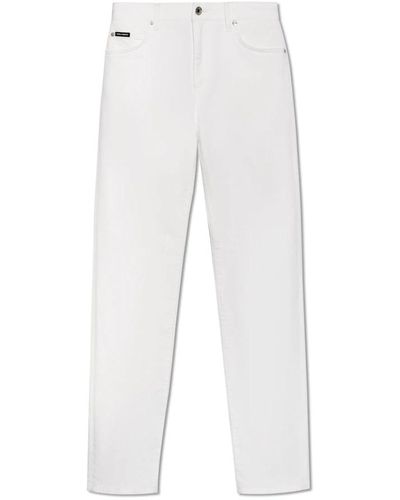 Dolce & Gabbana Jeans con applicazione del logo - Bianco