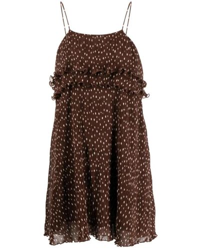 Ganni Short Dresses - Brown