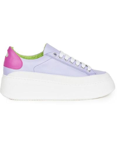 Lemarè Sneakers in pelle lilla - Bianco