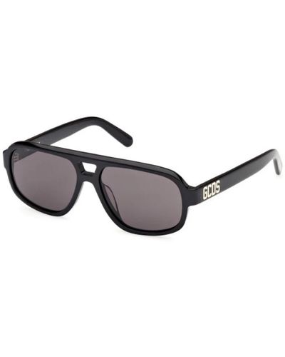 Gcds Sonnenbrille squadrata schwarz glänzend stil