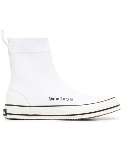 Palm Angels Knitted sock high sneakers - Bianco