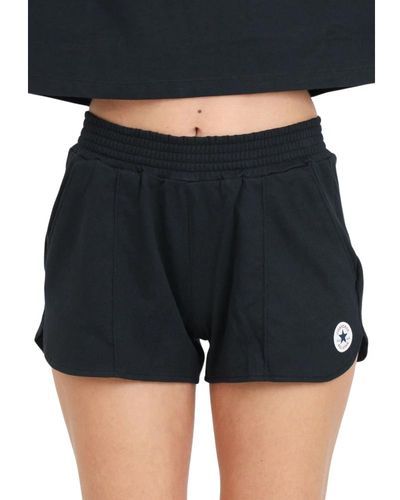 Converse Schwarze logo patch shorts