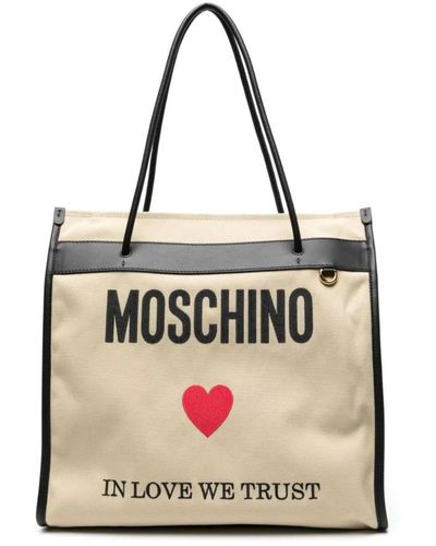 Moschino Tote Bags - Natural