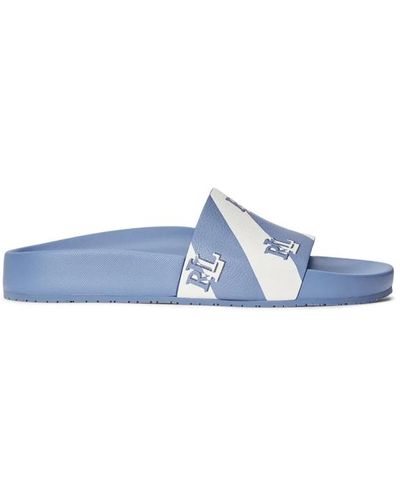 Ralph Lauren Audrina logo slides sandalen - Blau