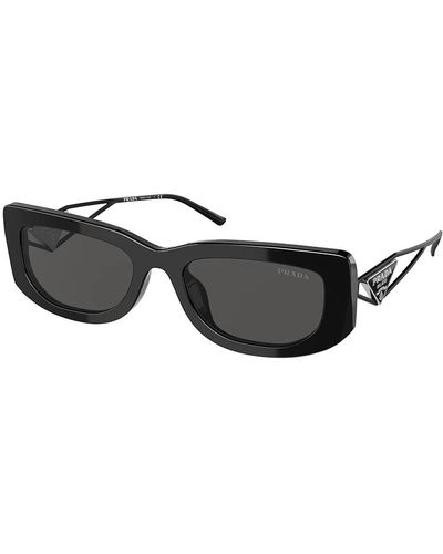 Prada Stilvolle sonnenbrille mit dunkelgrauen gläsern - Schwarz