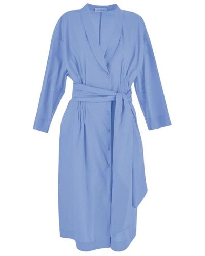 Gentry Portofino Midi kleid mit gürtel - Blau
