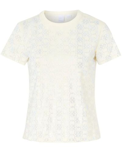 Pinko Jersey baumwoll t-shirt quentin stil - Weiß