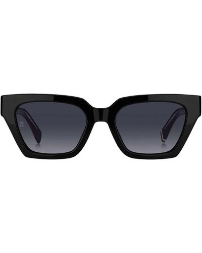 Tommy Hilfiger Cateye-sonnenbrille mit grauen verlaufsgläsern - Schwarz
