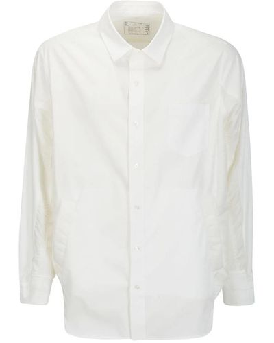 Sacai Camicia in popeline di cotone - Bianco