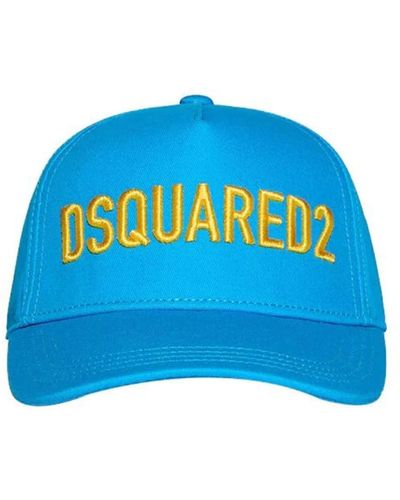 DSquared² Cappello turchese con visiera e ricamo logo - Blu