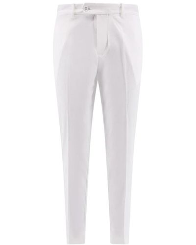 J.Lindeberg Pantaloni bianchi con chiusura a zip e bottoni - Grigio