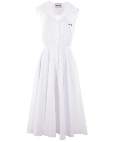 Miu Miu Shirt Dresses - White