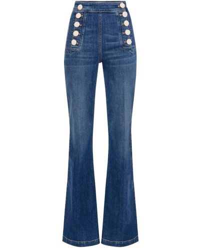 Elisabetta Franchi Boot-Cut Jeans - Blue