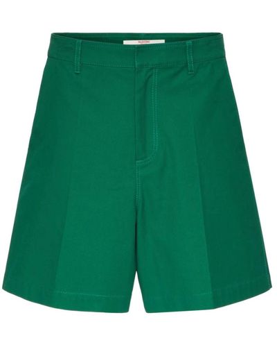 Valentino Garavani Grüne shorts mit v-detail