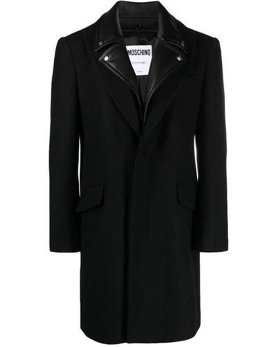 Moschino Single-Breasted Coats - Black