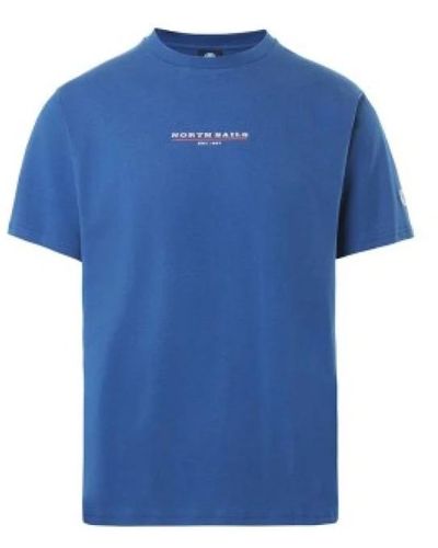 North Sails Bio-baumwoll-t-shirt mit kurzen ärmeln - Blau