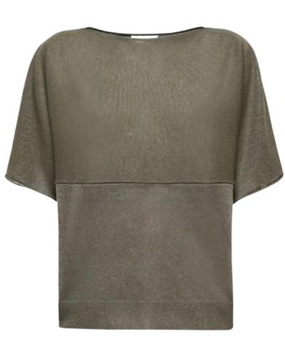 Alpha Studio Kimono barca top - Grigio