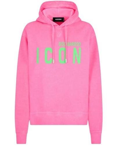 DSquared² Neongrüner hoodie ikonischer cool fit - Pink