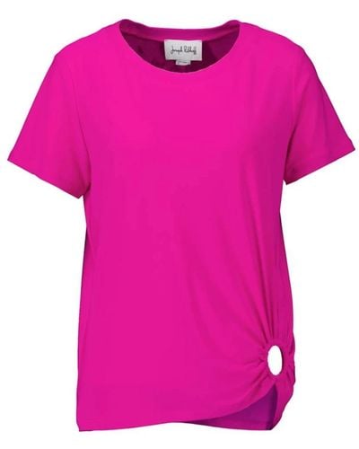 Joseph Ribkoff Rosa t-shirt mit ringöffnung - Pink