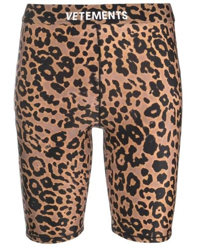 Vetements Leopard print logo shorts - Mehrfarbig