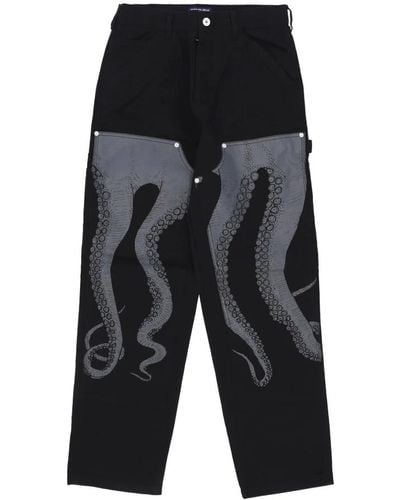 Octopus Schwarze doppelknie streetwear hose