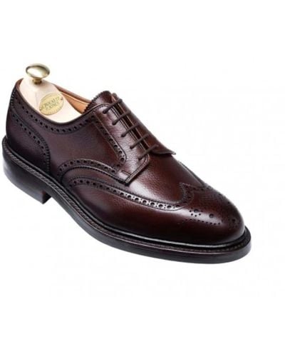 Crockett & Jones Dunkelbraune Scotch Grain Pembroke Schuhe