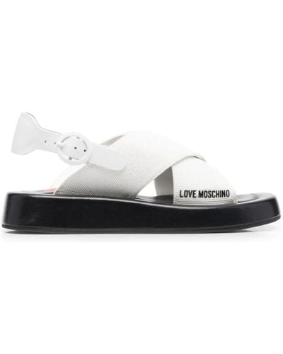Love Moschino Flat Sandals - White