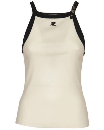 Courreges Sleeveless Tops - Natural